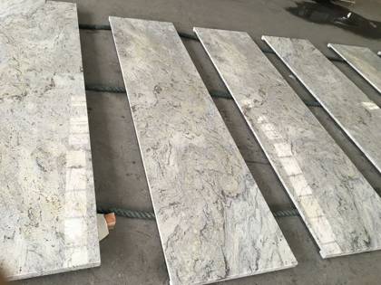 Encimera prefabricada de granito blanco New River personalizado