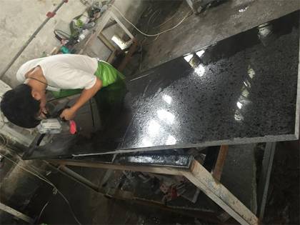 Decoración casera prefabricada Encimera de cocina de granito perla negra